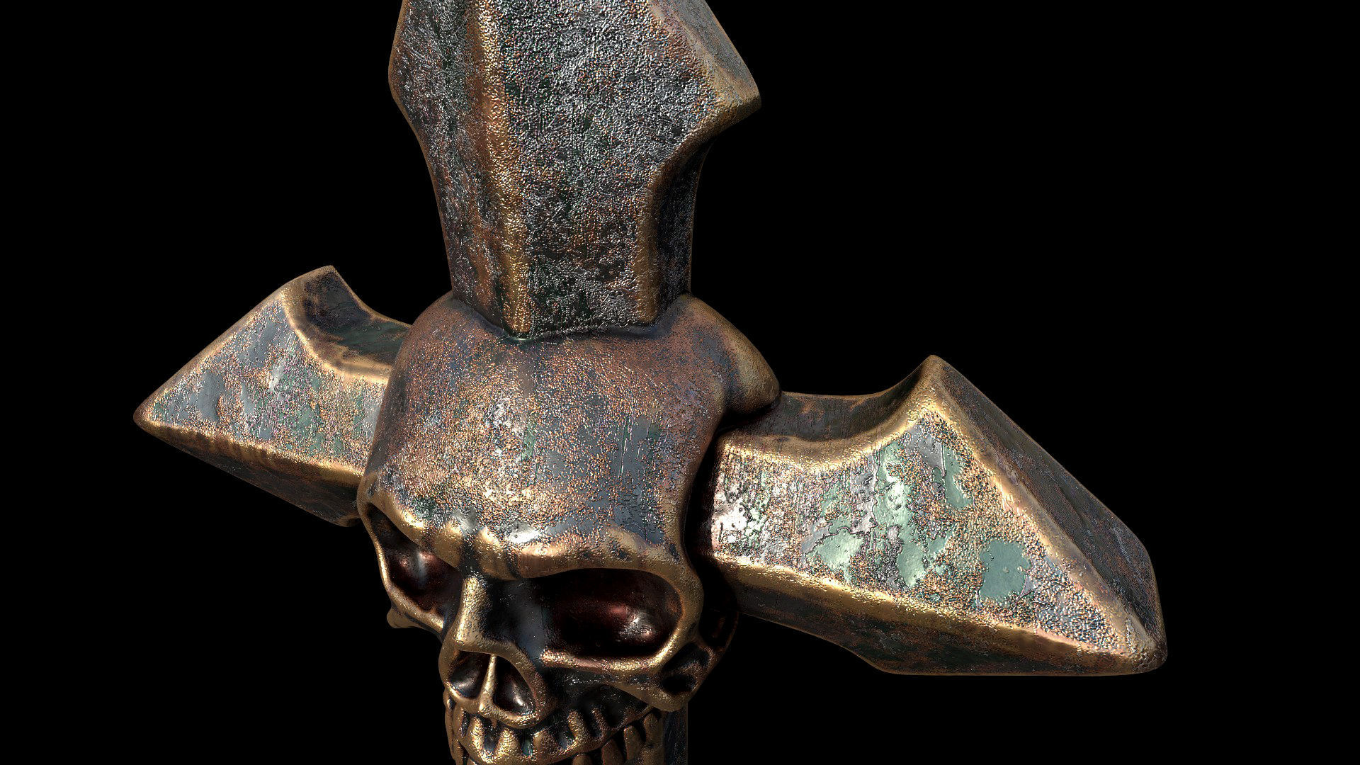 Arrow-shaped Crosses with Skull 3D Model Collection_27