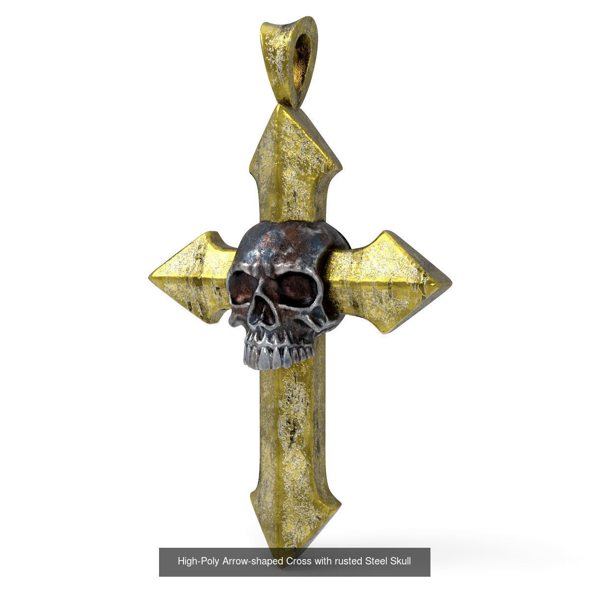 Arrow-shaped Crosses with Skull 3D Model Collection_3