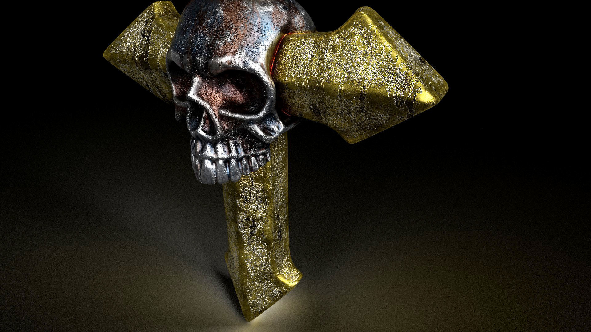 Arrow-shaped Crosses with Skull 3D Model Collection_24