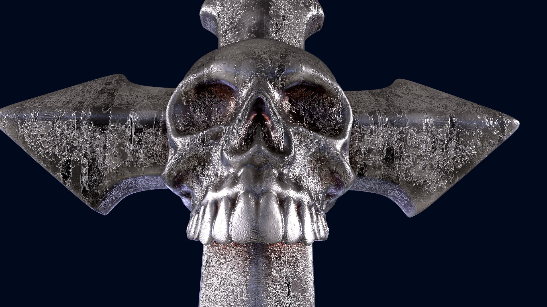 Arrow-shaped Crosses with Skull 3D Model Collection_28