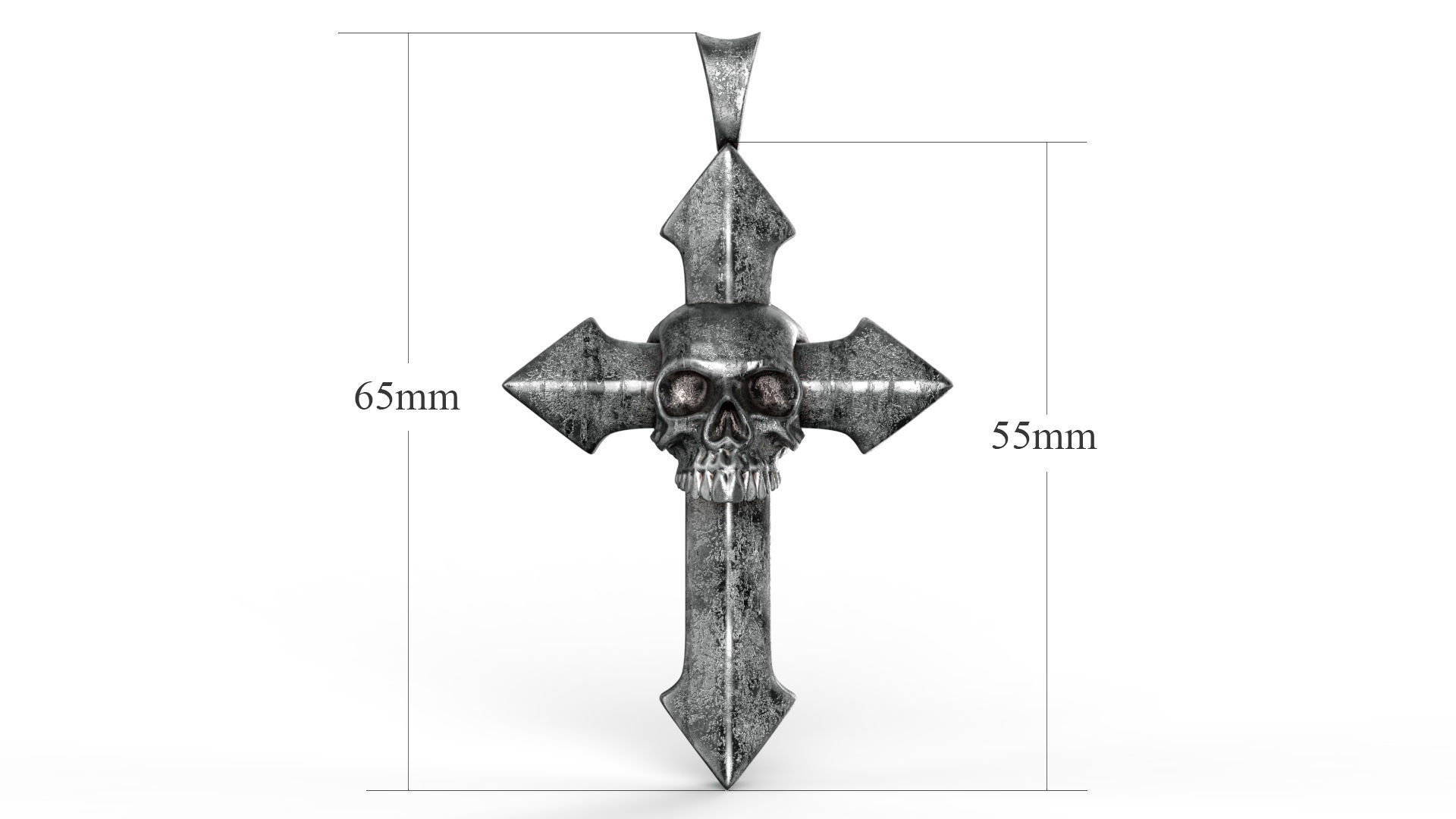 Arrow-shaped Crosses with Skull 3D Model Collection_10