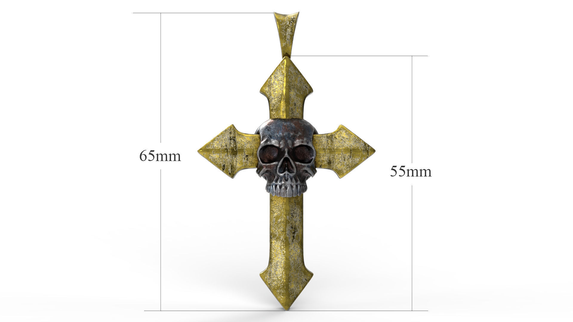Arrow-shaped Crosses with Skull 3D Model Collection_12