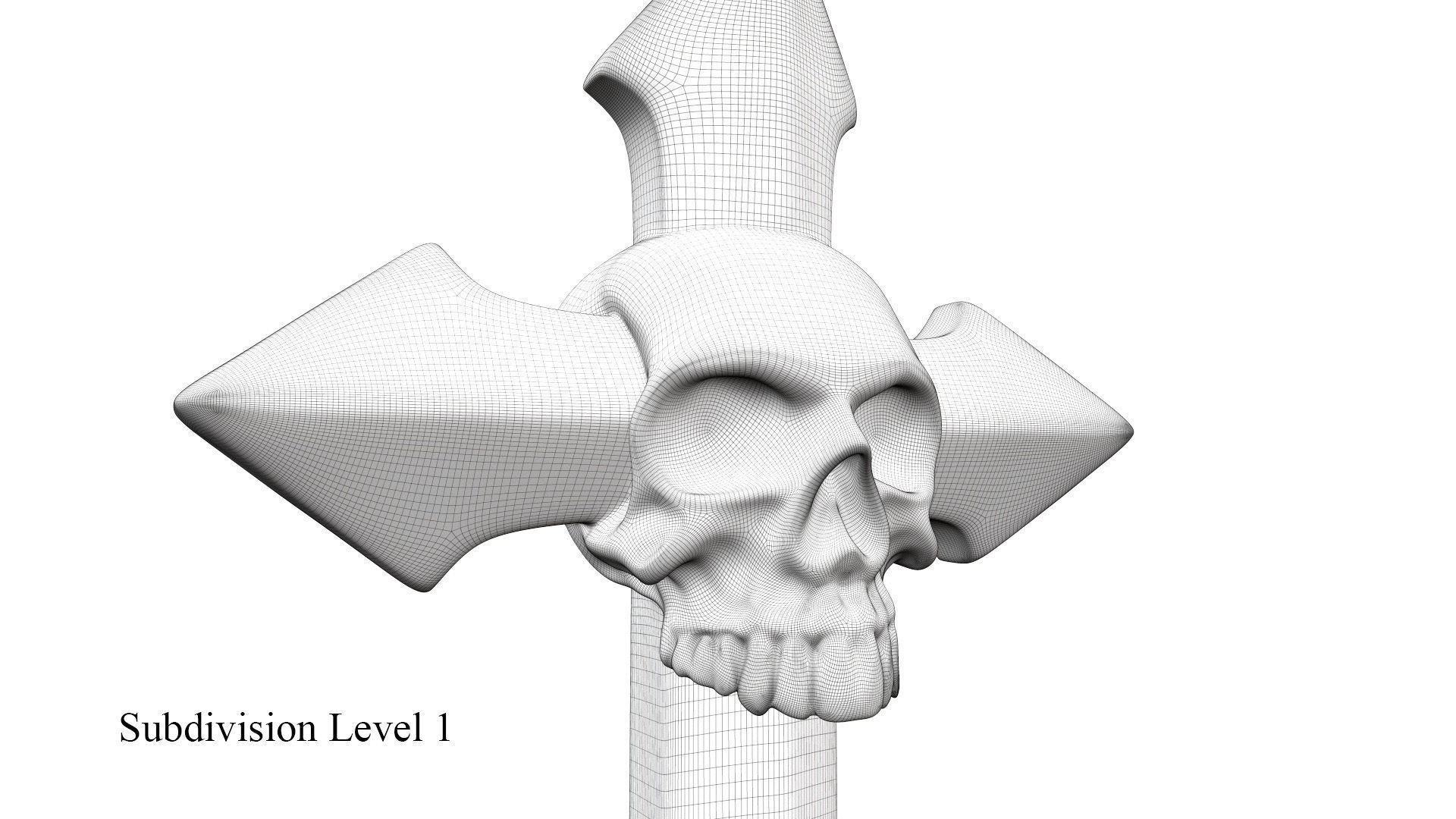 Arrow-shaped Crosses with Skull 3D Model Collection_11