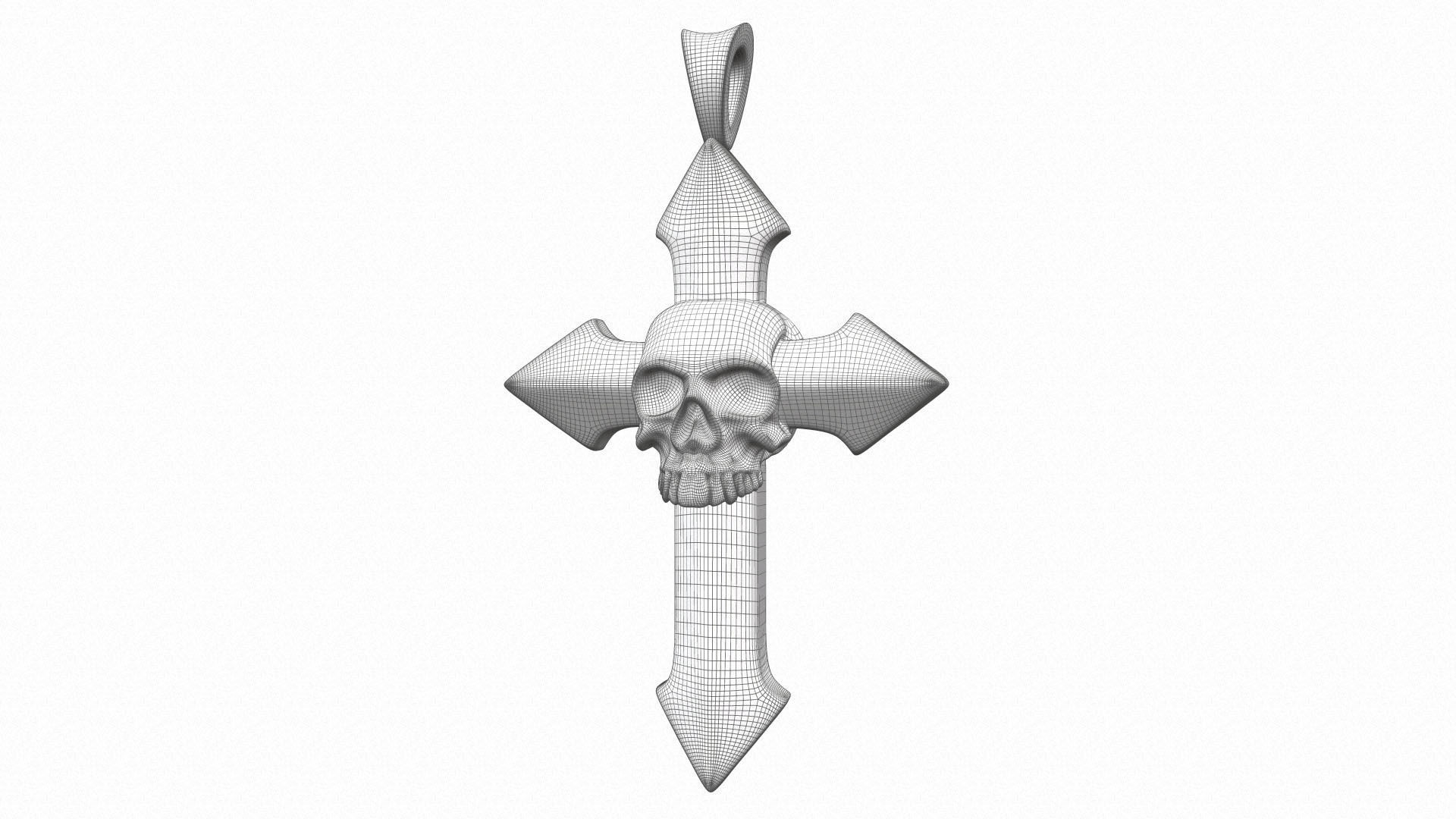 Arrow-shaped Crosses with Skull 3D Model Collection_4