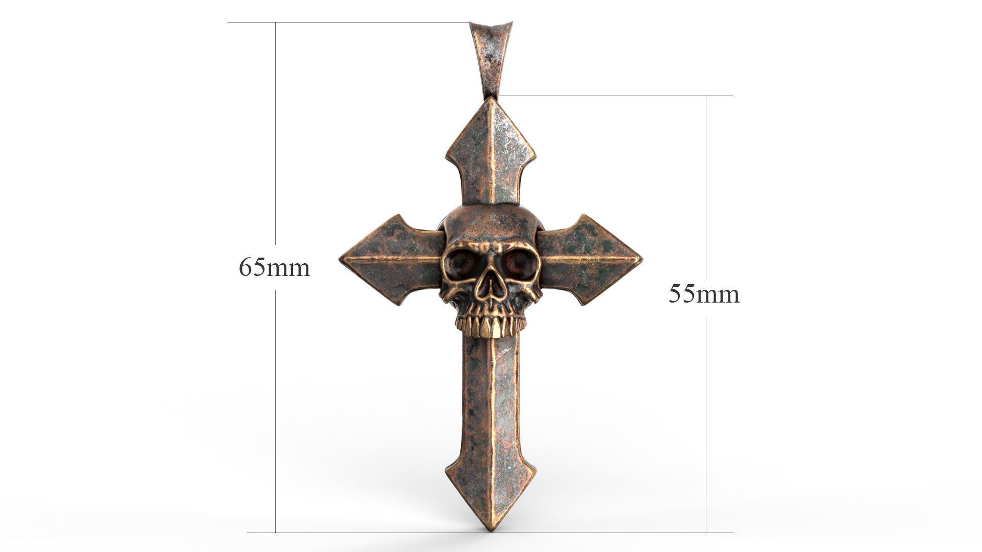 Arrow-shaped Crosses with Skull 3D Model Collection_14