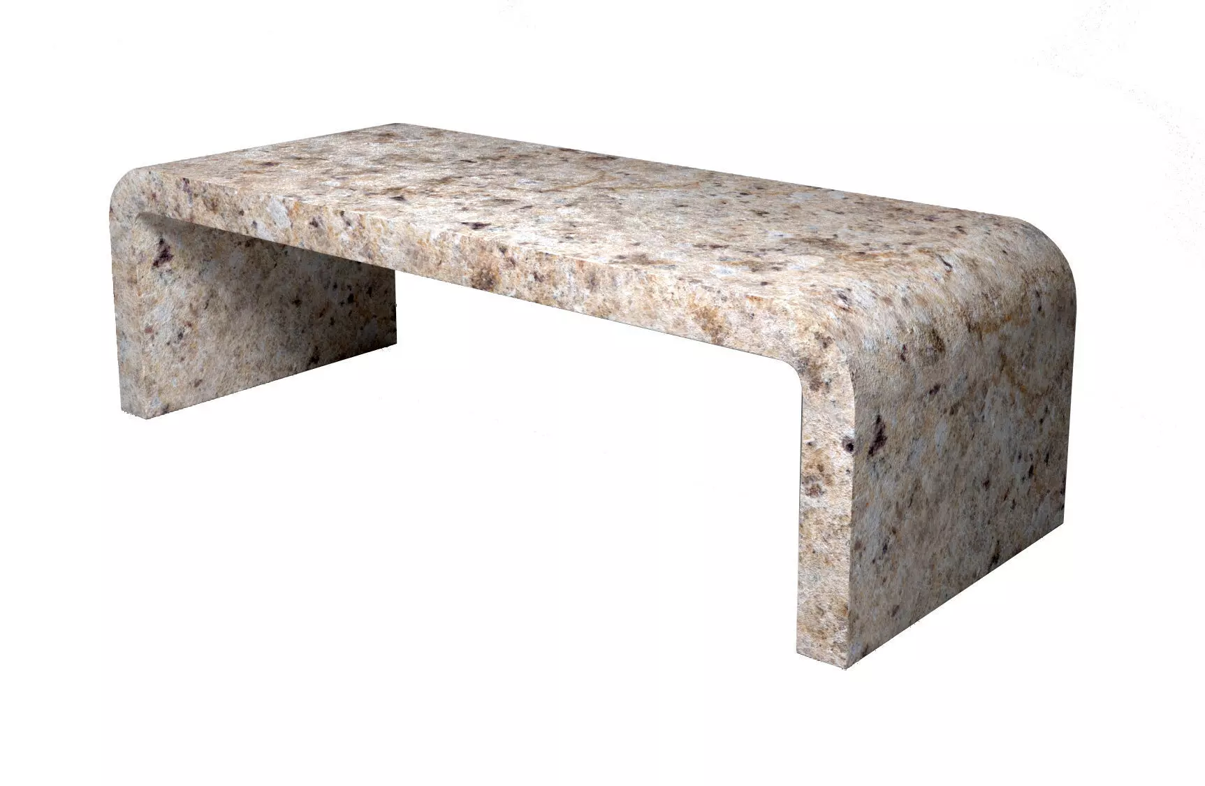 Curved Natural Rough Surface Marble Coffee Table Free 3D model