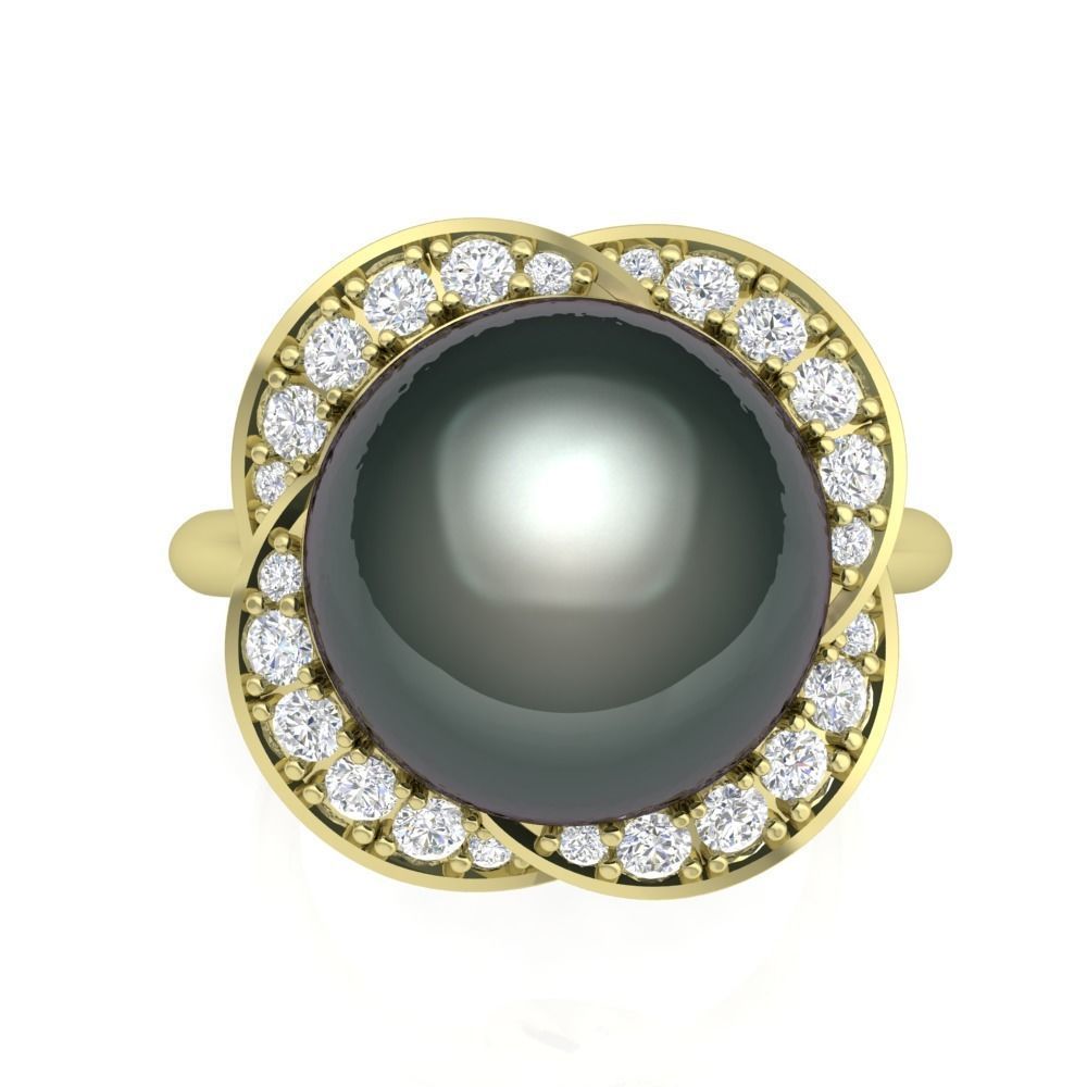 Pearl ring 3D print model_2