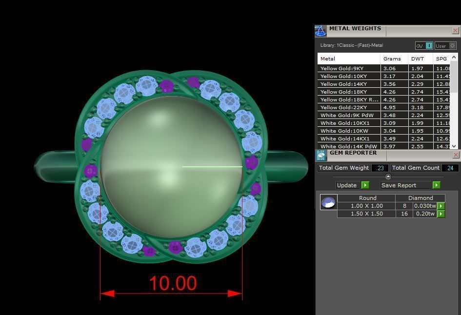 Pearl ring 3D print model_3