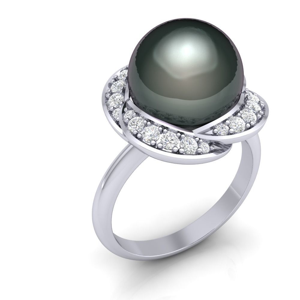 Pearl ring 3D print model_1