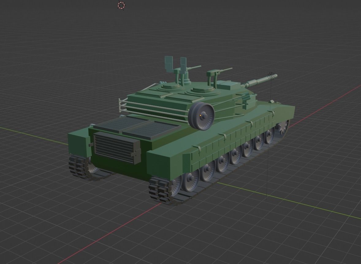 Mid poly M1A1 Abrams Tank 3D Model 3D model_2