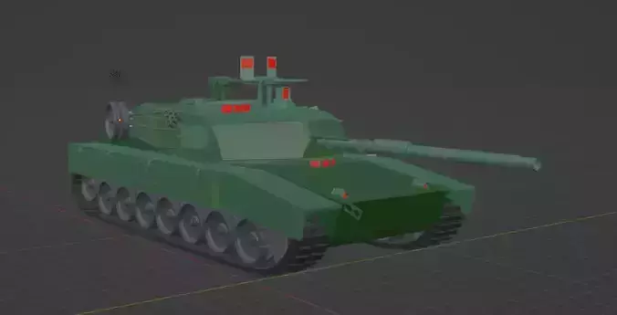 Mid poly M1A1 Abrams Tank 3D Model
