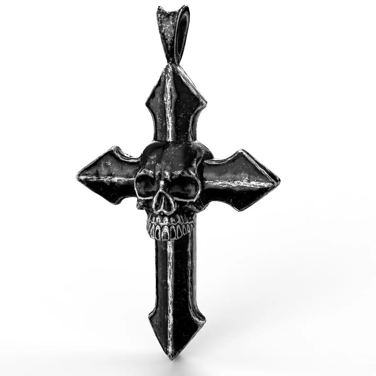 Low-poly Game Ready Arrow-shaped Skull Cross Low-poly 3D model_0