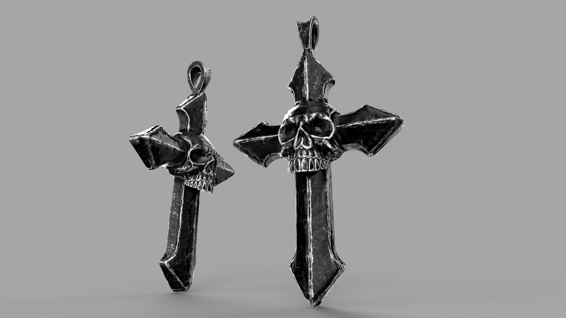 Low-poly Game Ready Arrow-shaped Skull Cross Low-poly 3D model_14