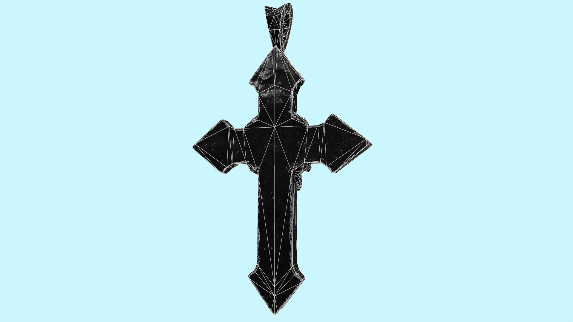 Low-poly Game Ready Arrow-shaped Skull Cross Low-poly 3D model_18