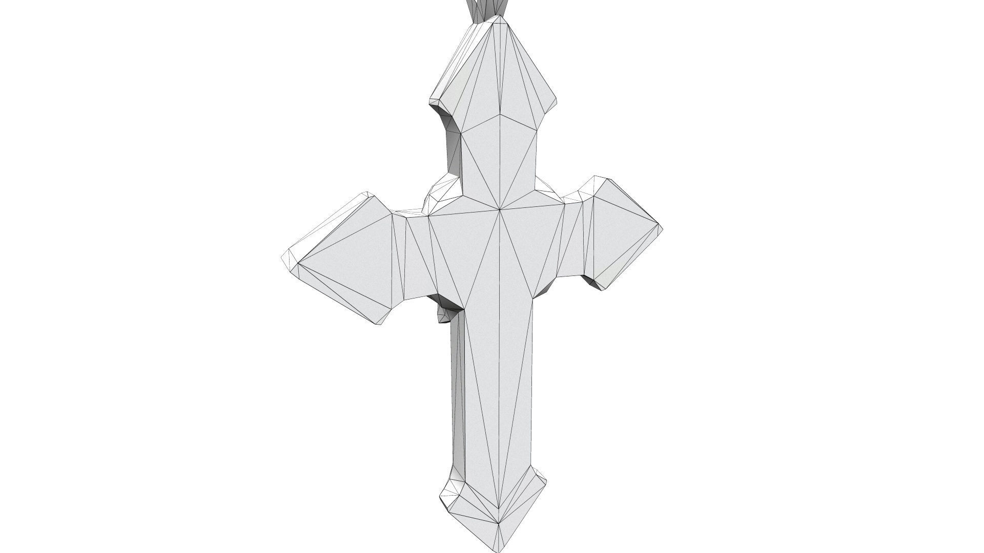 Low-poly Game Ready Arrow-shaped Skull Cross Low-poly 3D model_22