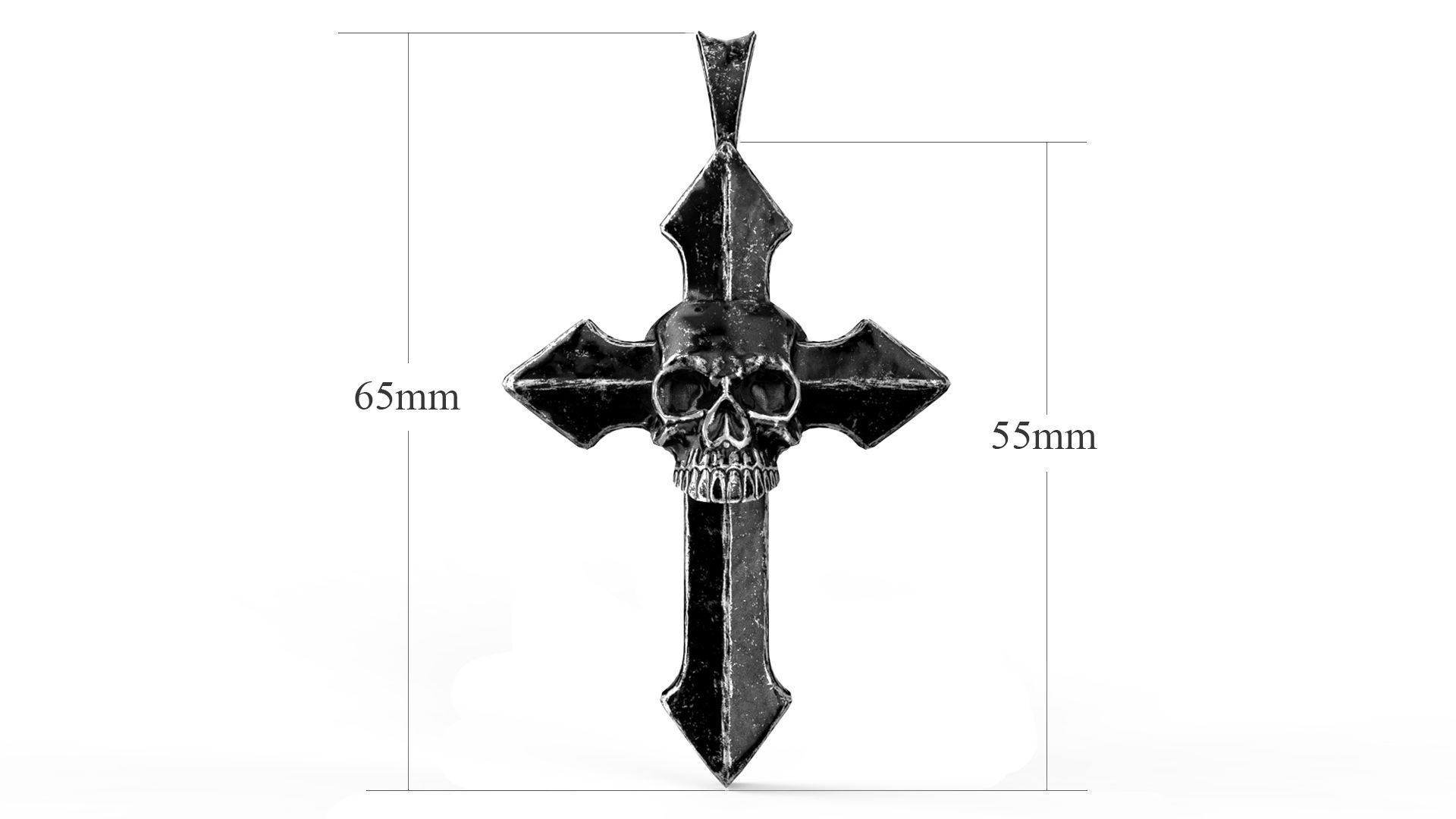 Low-poly Game Ready Arrow-shaped Skull Cross Low-poly 3D model_4