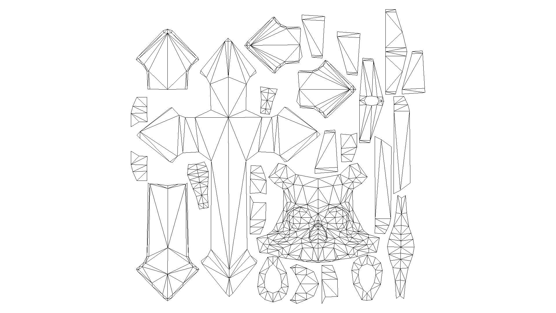 Low-poly Game Ready Arrow-shaped Skull Cross Low-poly 3D model_20