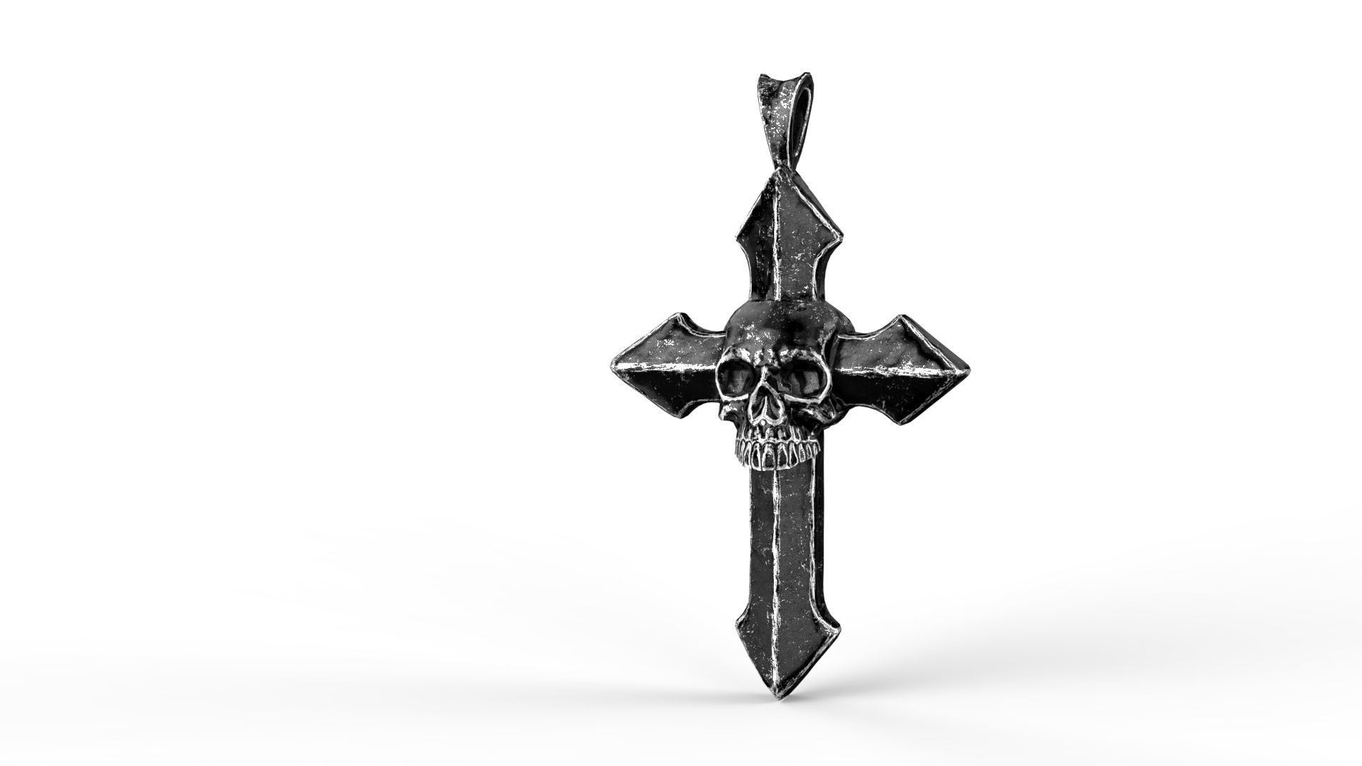 Low-poly Game Ready Arrow-shaped Skull Cross Low-poly 3D model_6