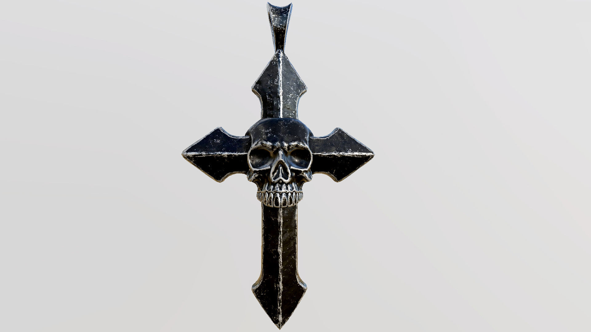 Low-poly Game Ready Arrow-shaped Skull Cross Low-poly 3D model_7