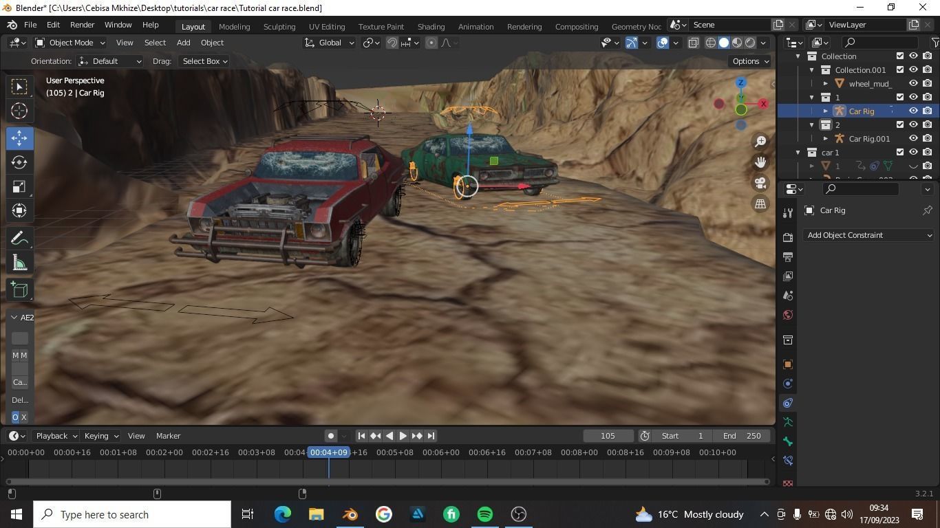Shanty car race scene for Blender Low-poly 3D model_9