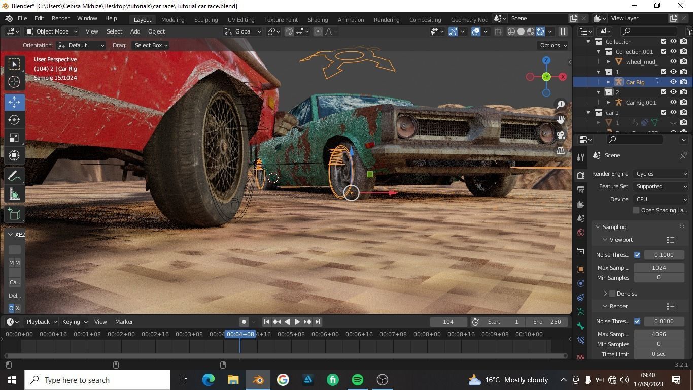 Shanty car race scene for Blender Low-poly 3D model_10