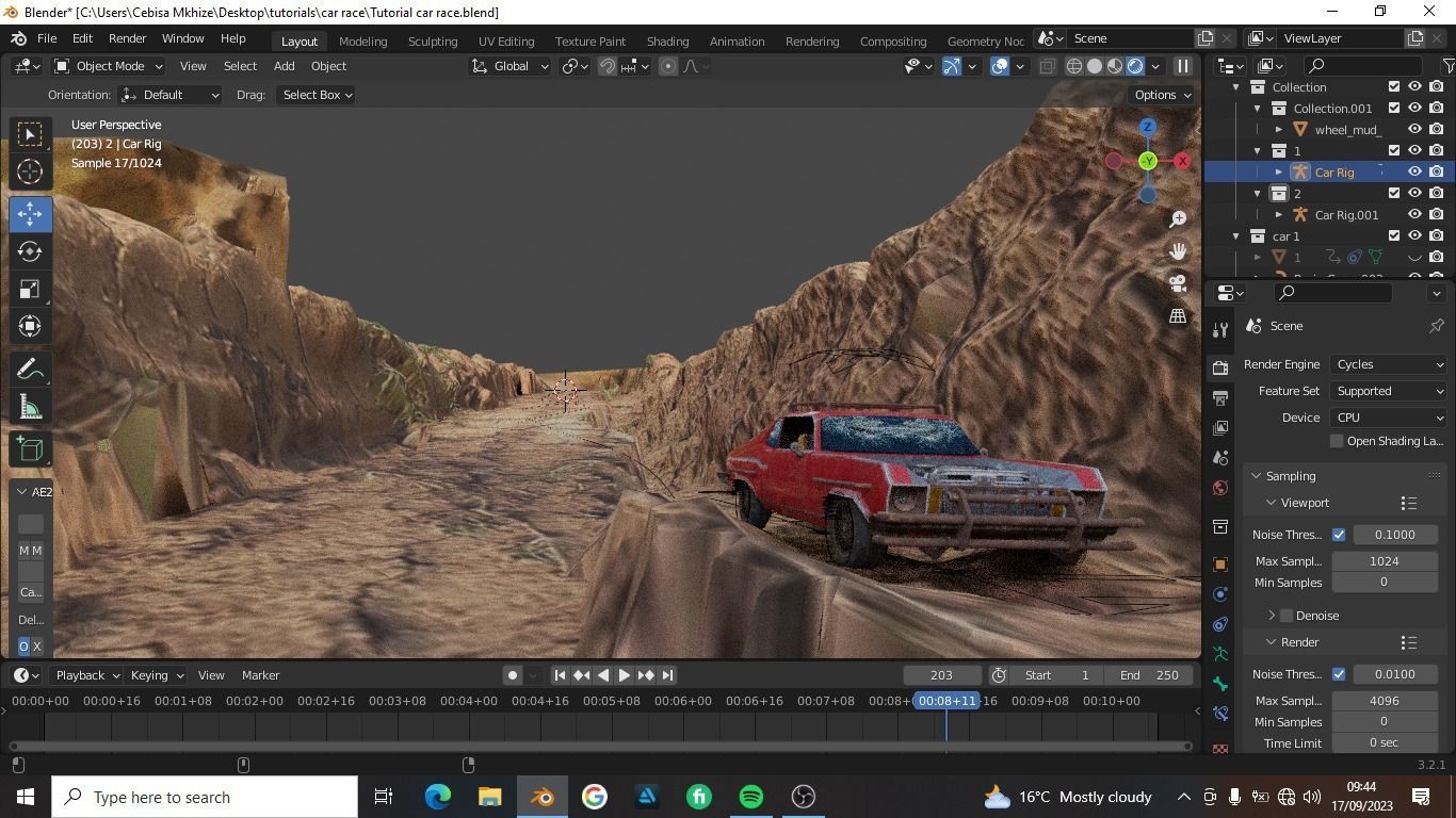 Shanty car race scene for Blender Low-poly 3D model_11