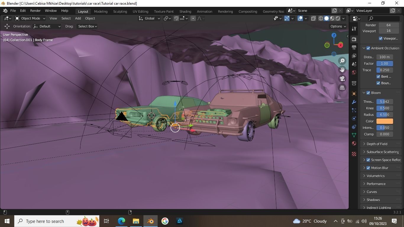 Shanty car race scene for Blender Low-poly 3D model_14