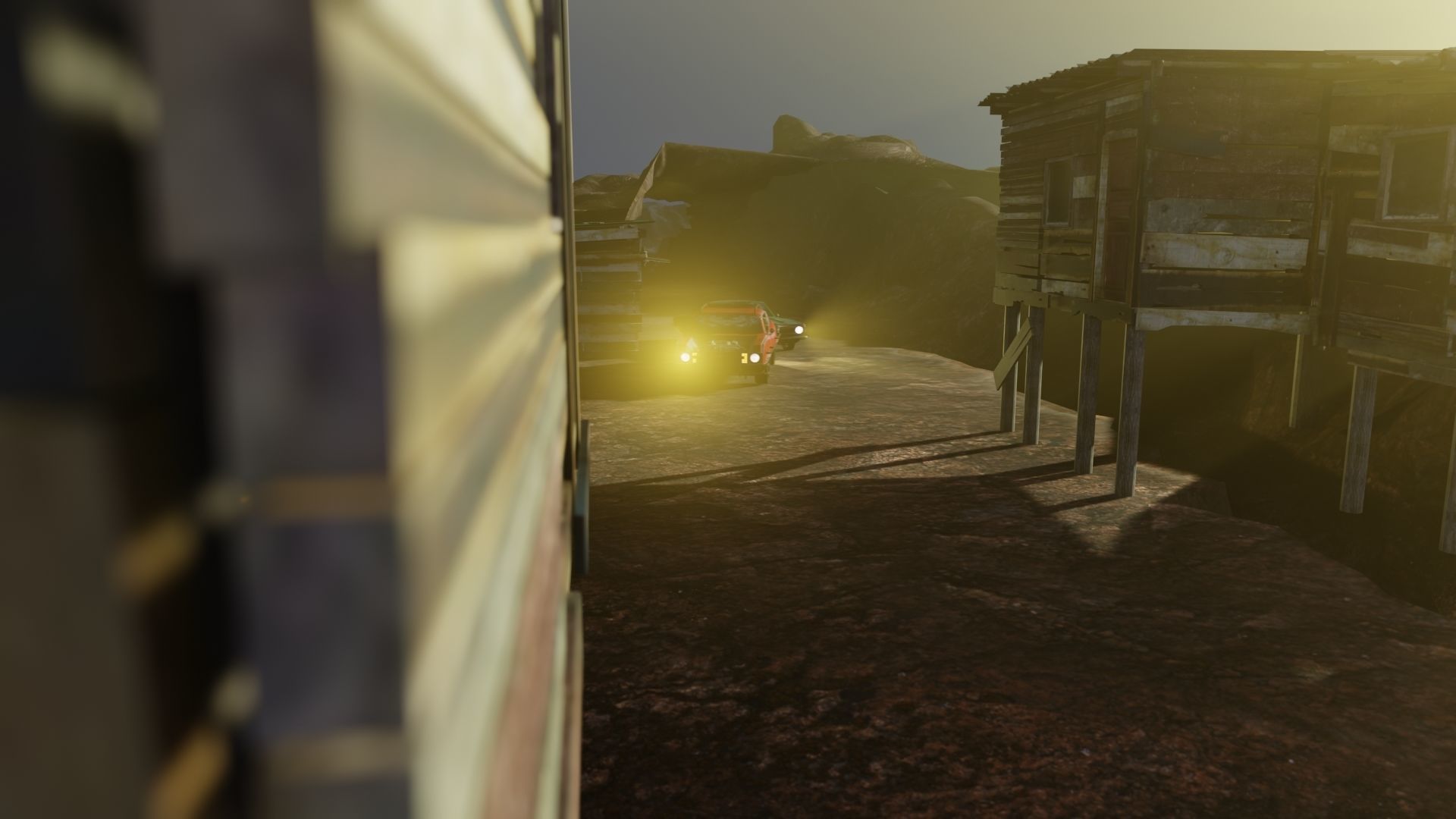 Shanty car race scene for Blender Low-poly 3D model_4
