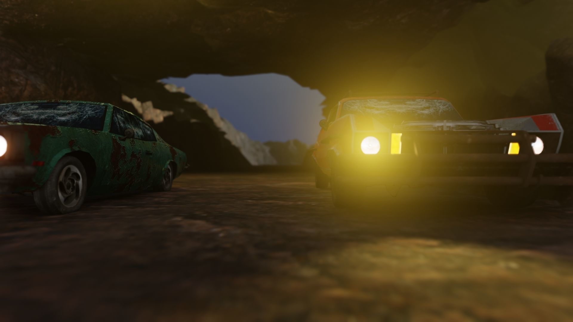 Shanty car race scene for Blender Low-poly 3D model_3