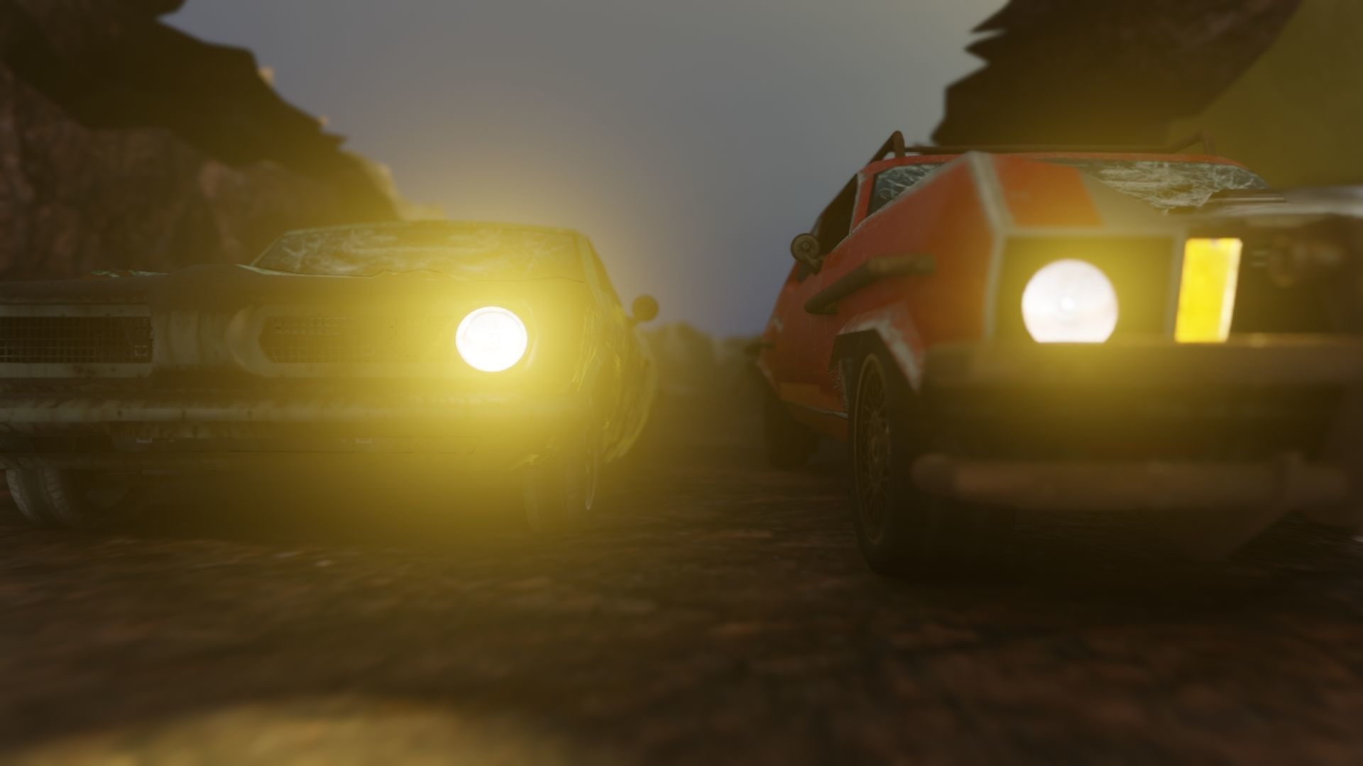 Shanty car race scene for Blender Low-poly 3D model_2