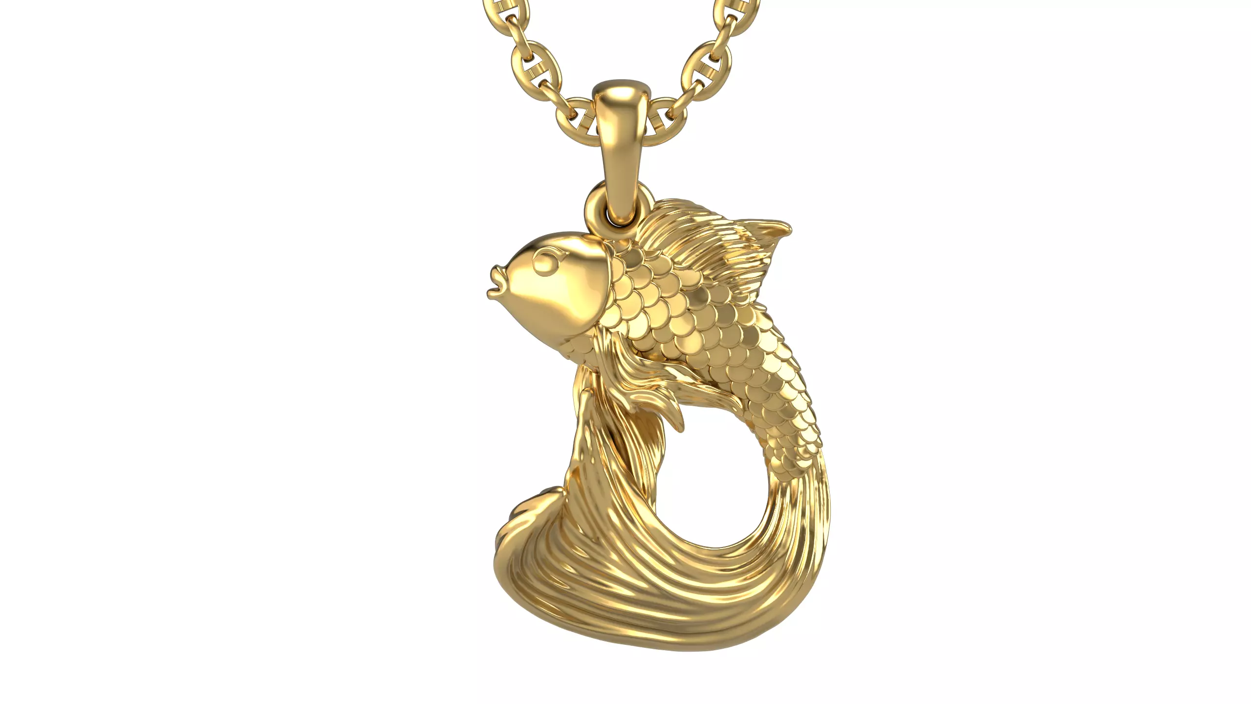 Gold fish pendant 3D print model