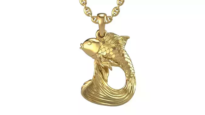 Gold fish pendant
