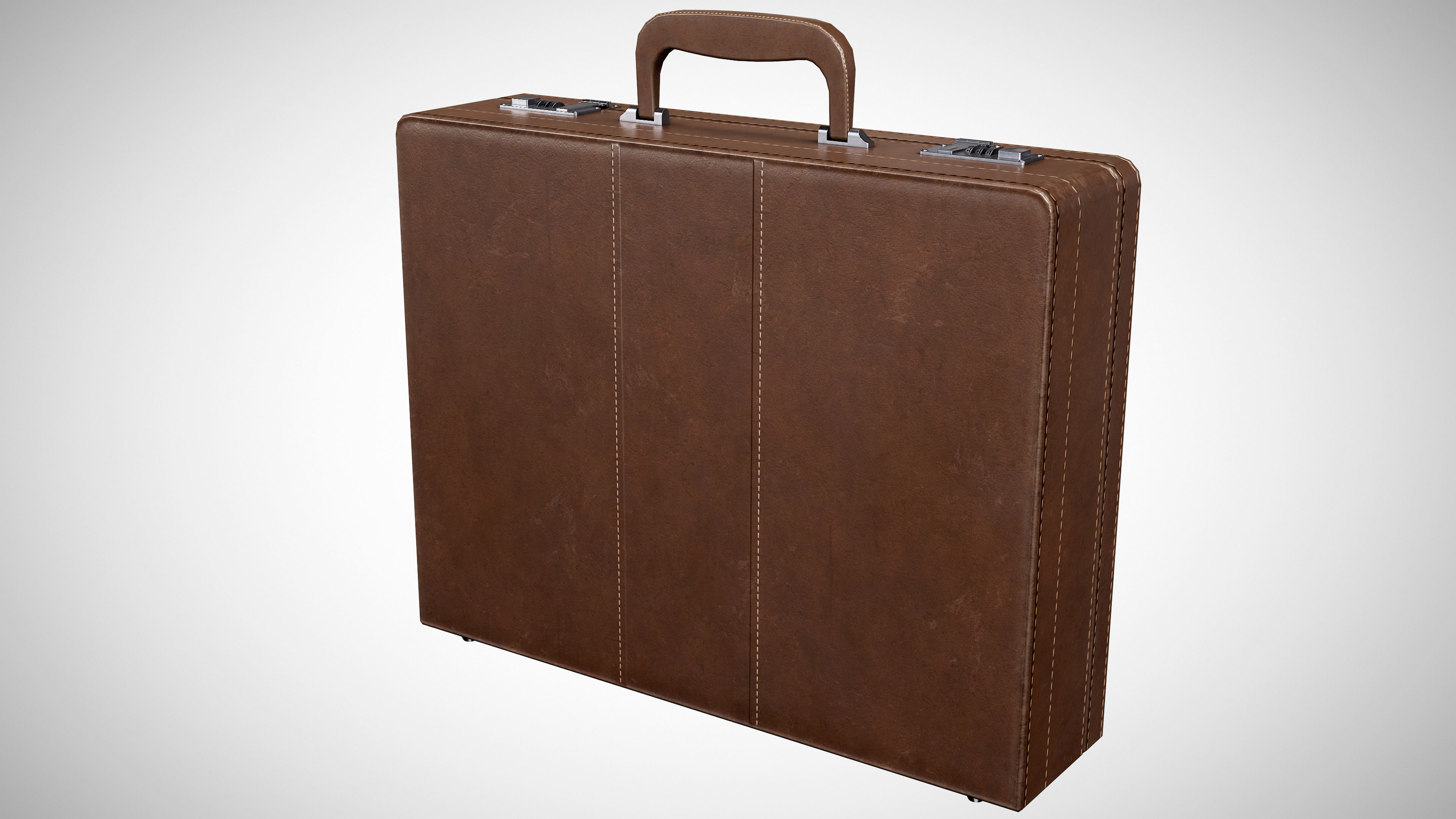 Office Leather Briefcase Low-poly 3D model_4