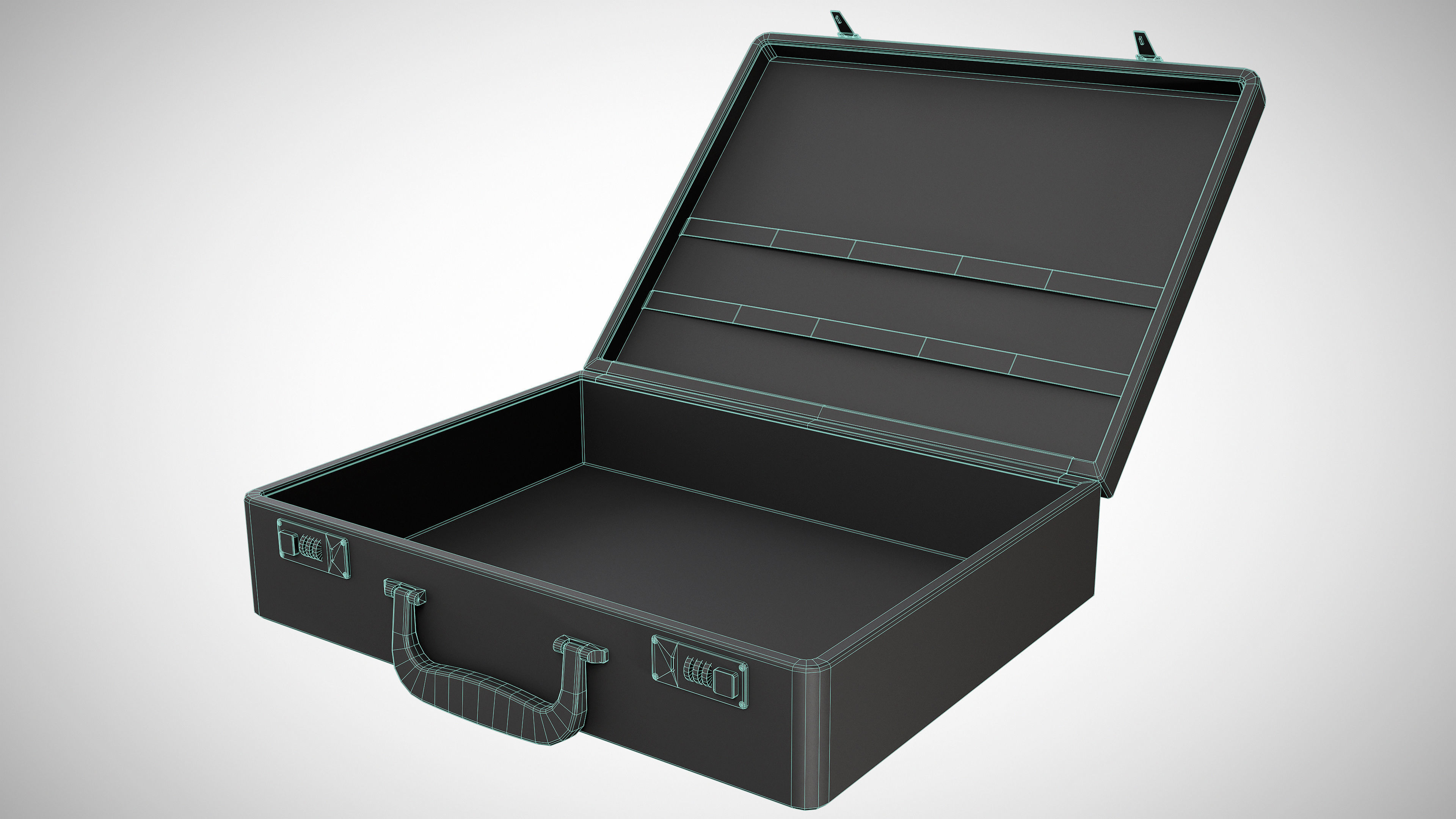 Office Leather Briefcase Low-poly 3D model_9