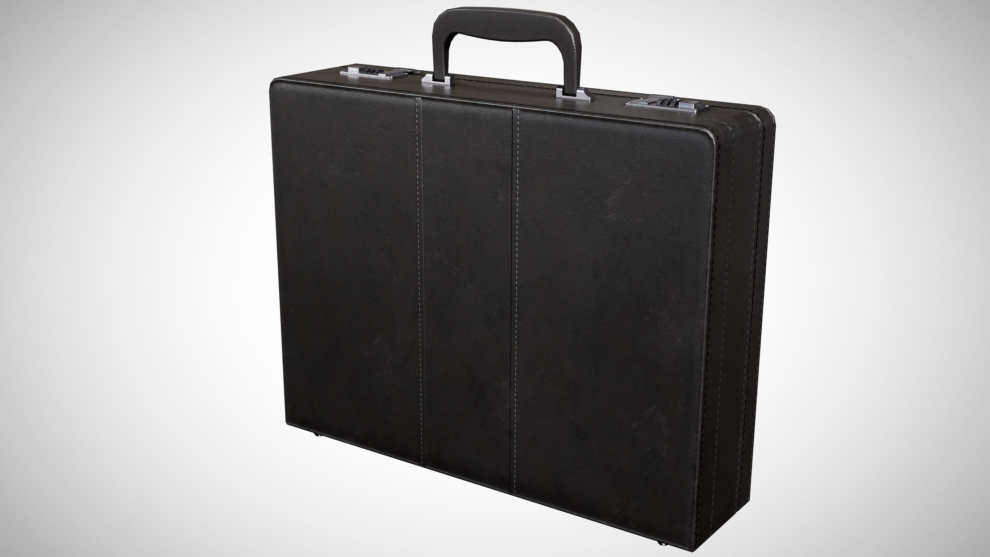 Office Leather Briefcase Low-poly 3D model_5