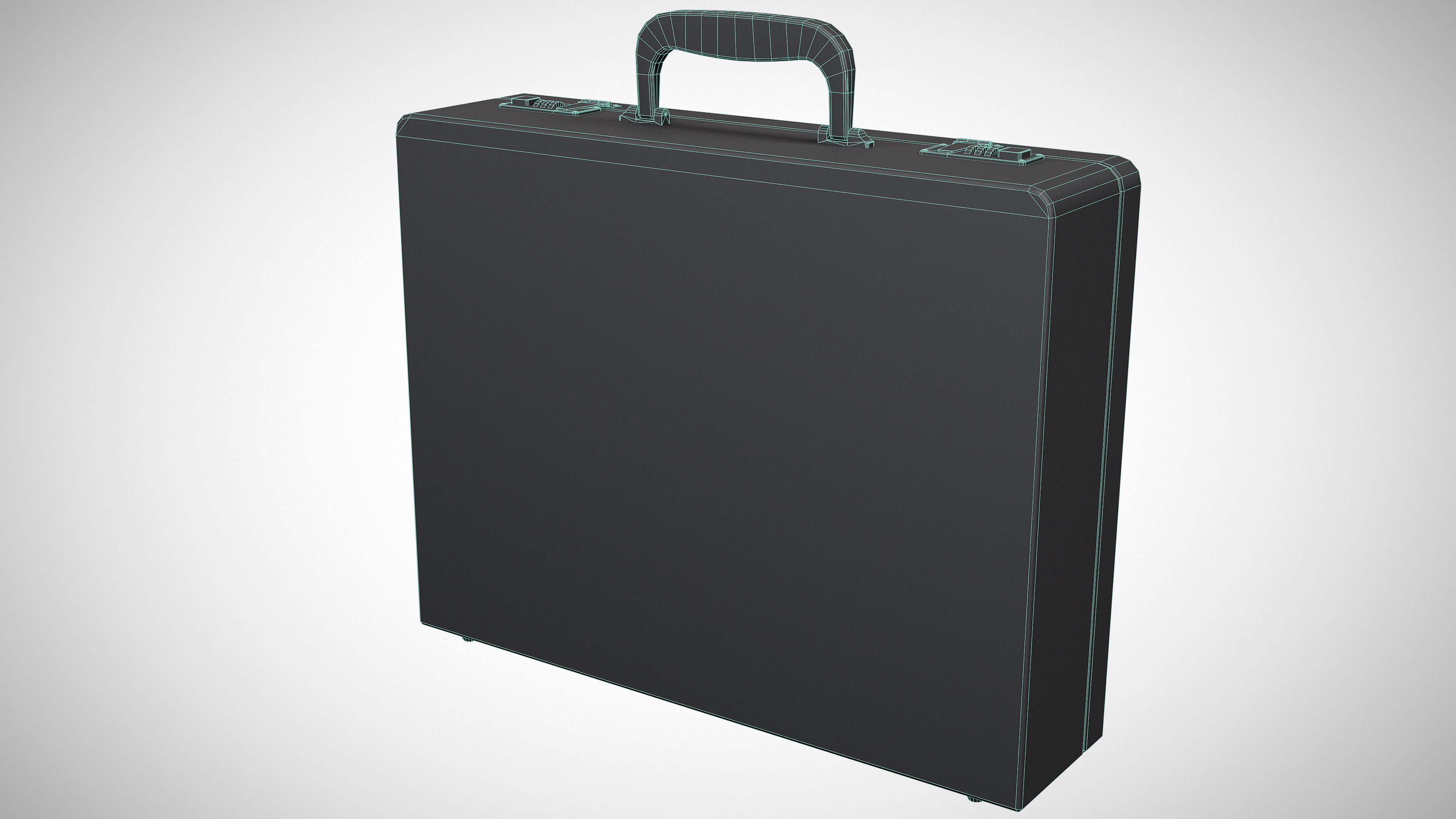 Office Leather Briefcase Low-poly 3D model_6