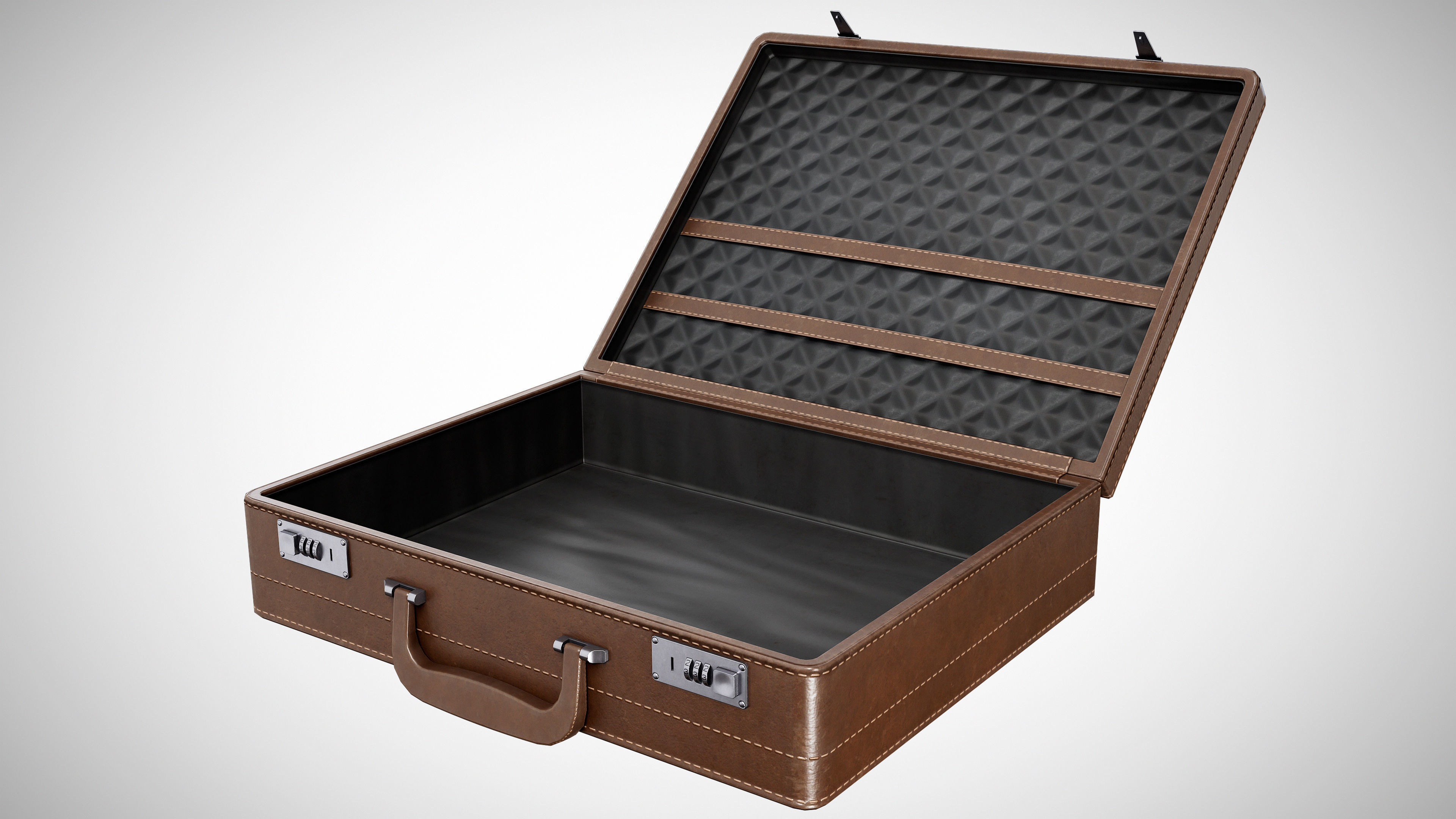 Office Leather Briefcase Low-poly 3D model_7