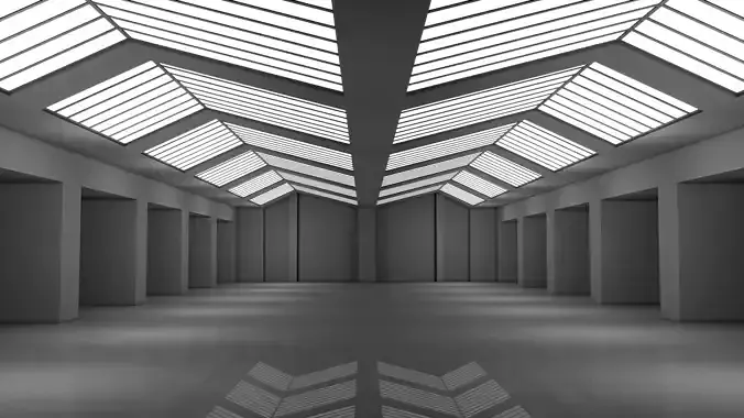 Low Poly Sci Fi Interior Space 