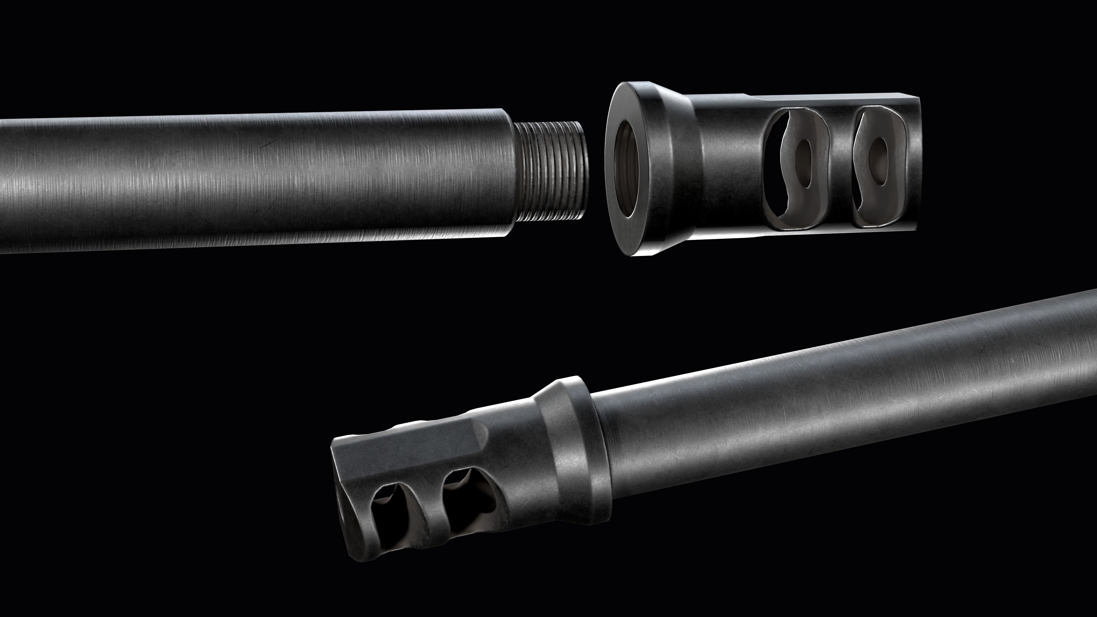 modular sniper rifle Remington R11 RSASS Low-poly 3D model_20