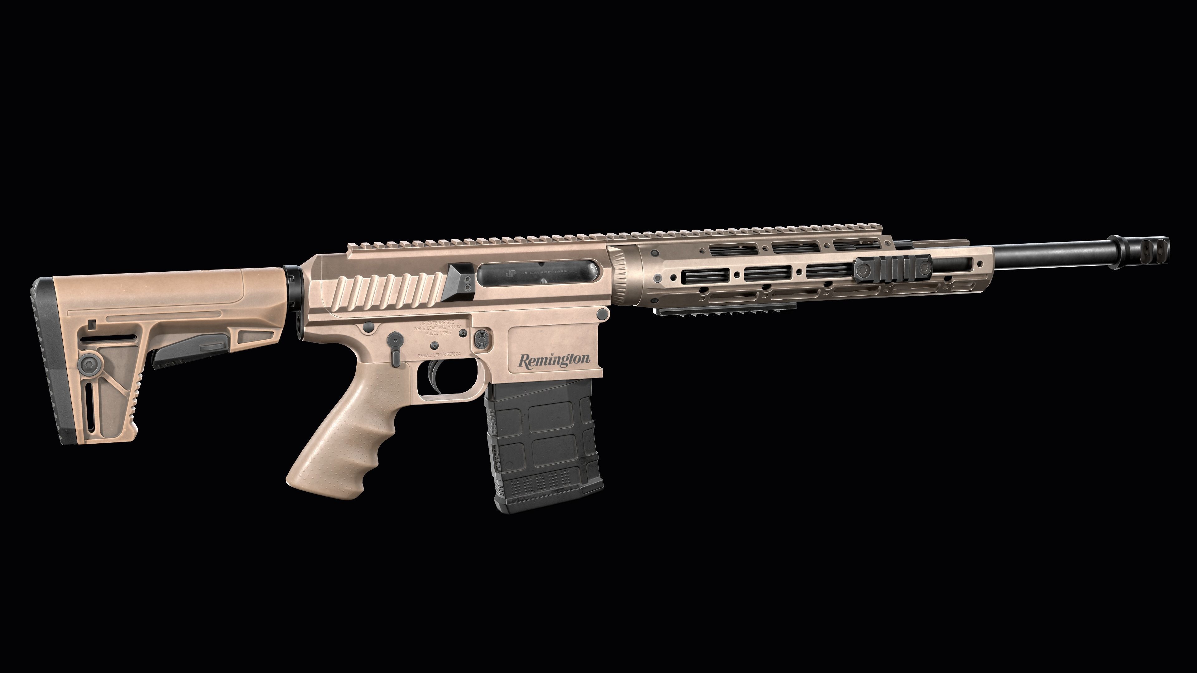 modular sniper rifle Remington R11 RSASS Low-poly 3D model_7