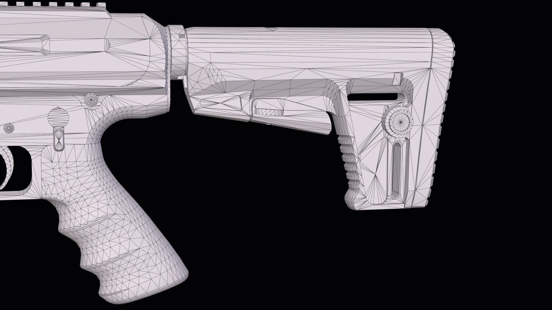 modular sniper rifle Remington R11 RSASS Low-poly 3D model_31