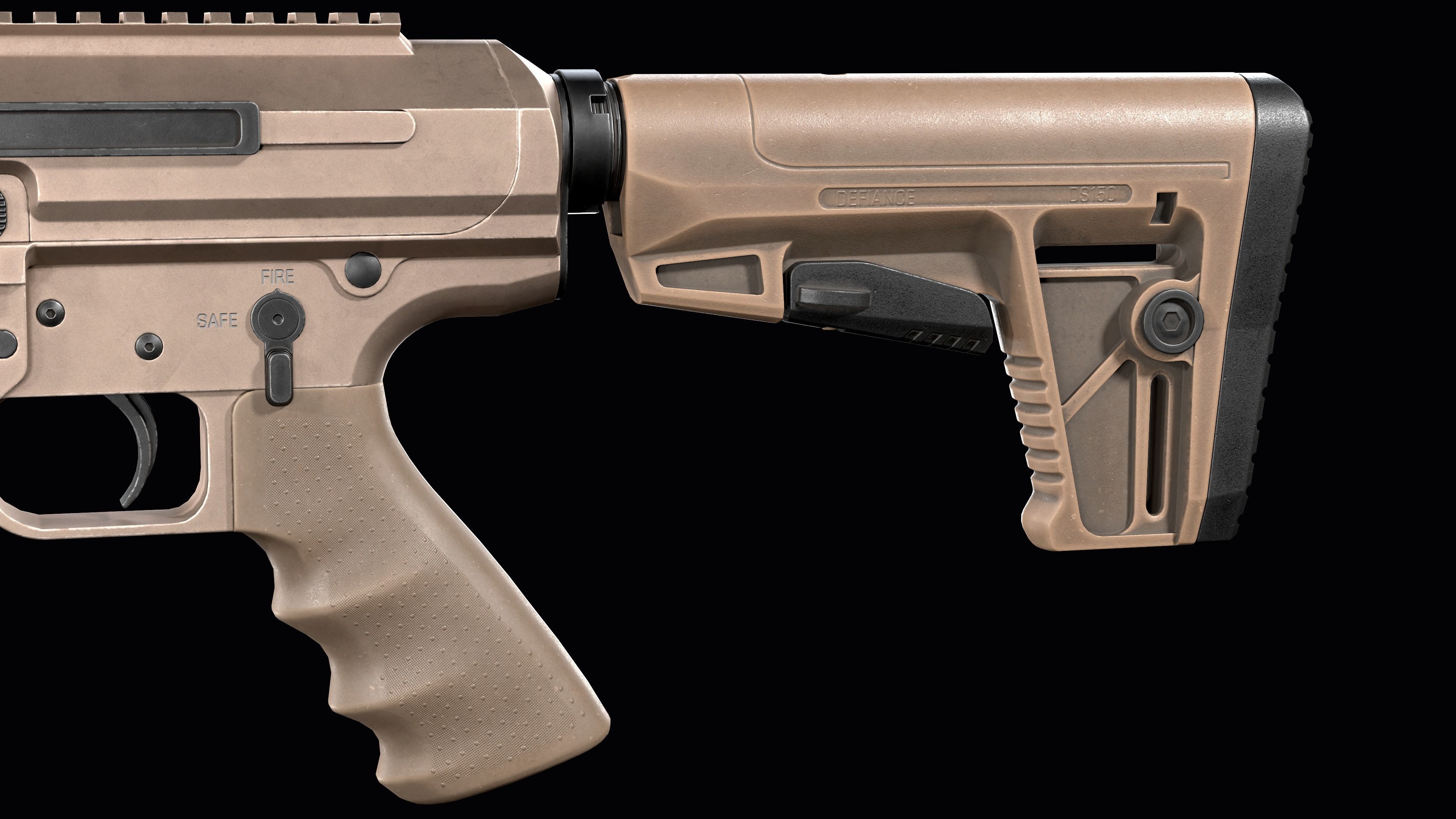 modular sniper rifle Remington R11 RSASS Low-poly 3D model_13