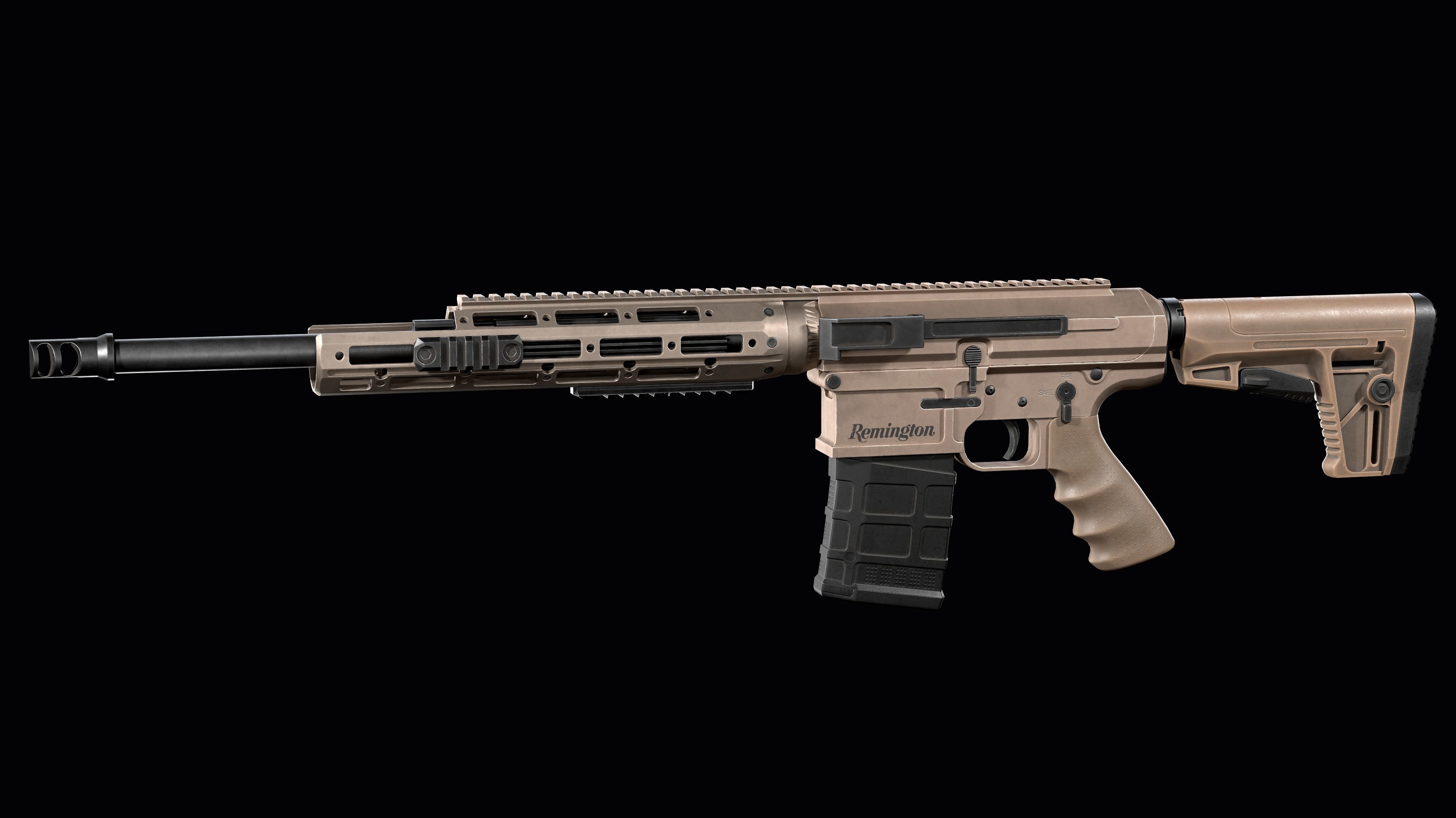 modular sniper rifle Remington R11 RSASS Low-poly 3D model_5