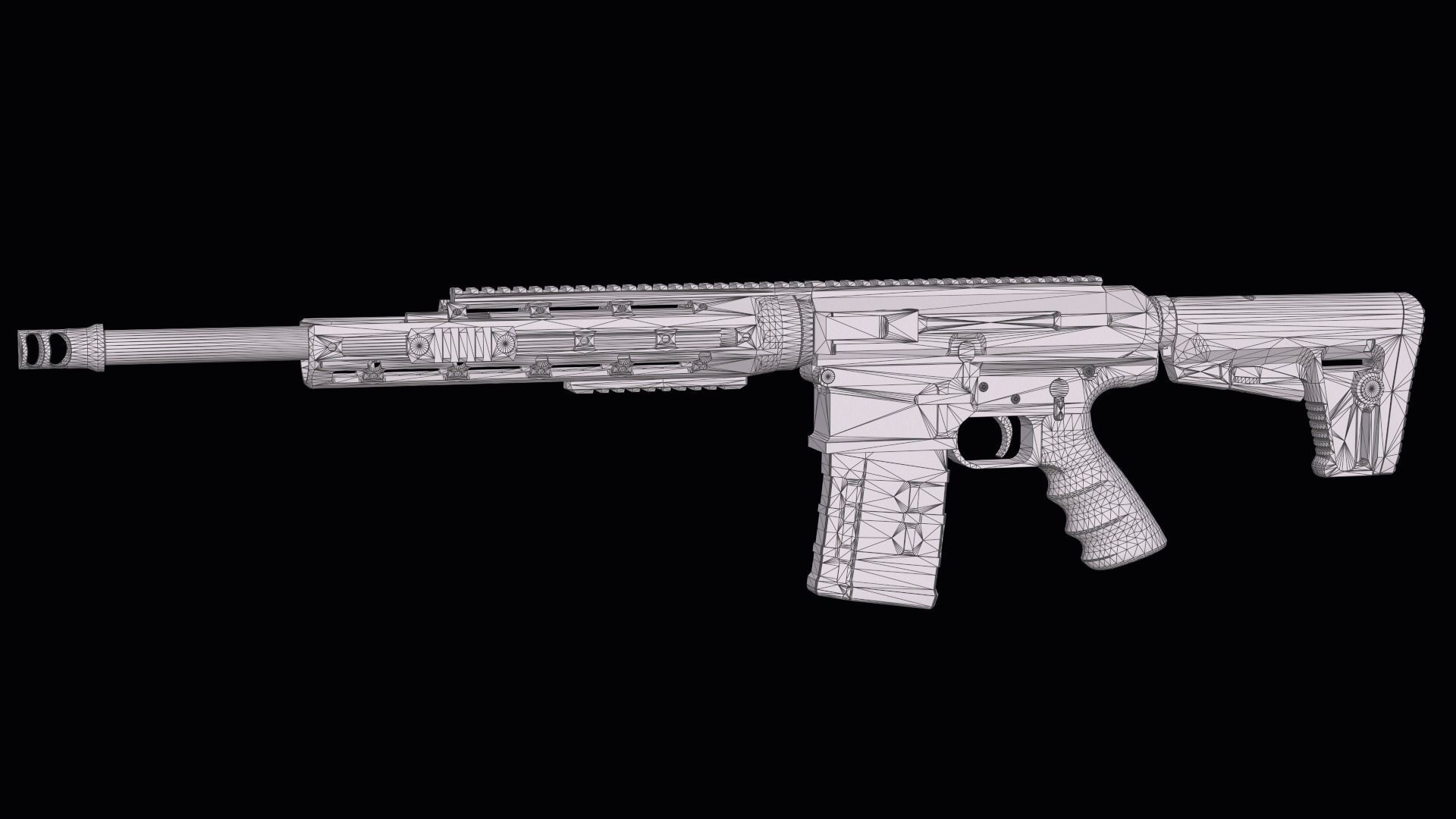 modular sniper rifle Remington R11 RSASS Low-poly 3D model_27