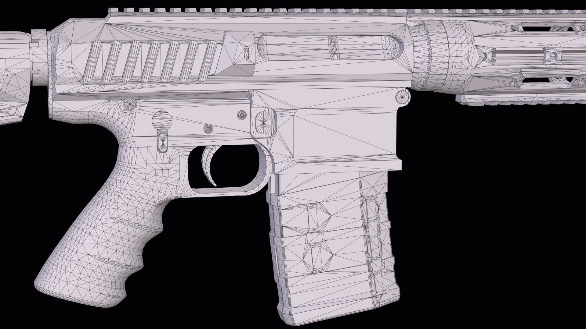 modular sniper rifle Remington R11 RSASS Low-poly 3D model_32