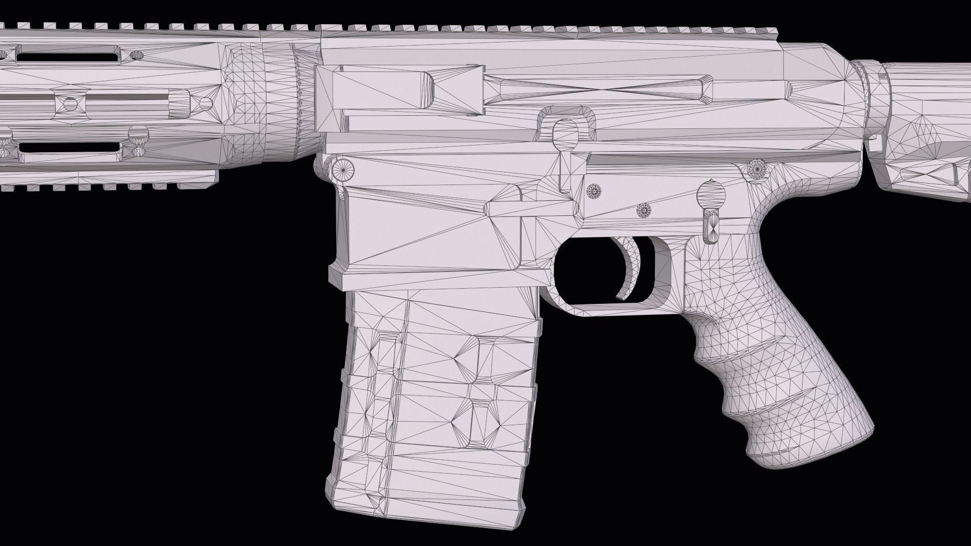 modular sniper rifle Remington R11 RSASS Low-poly 3D model_30