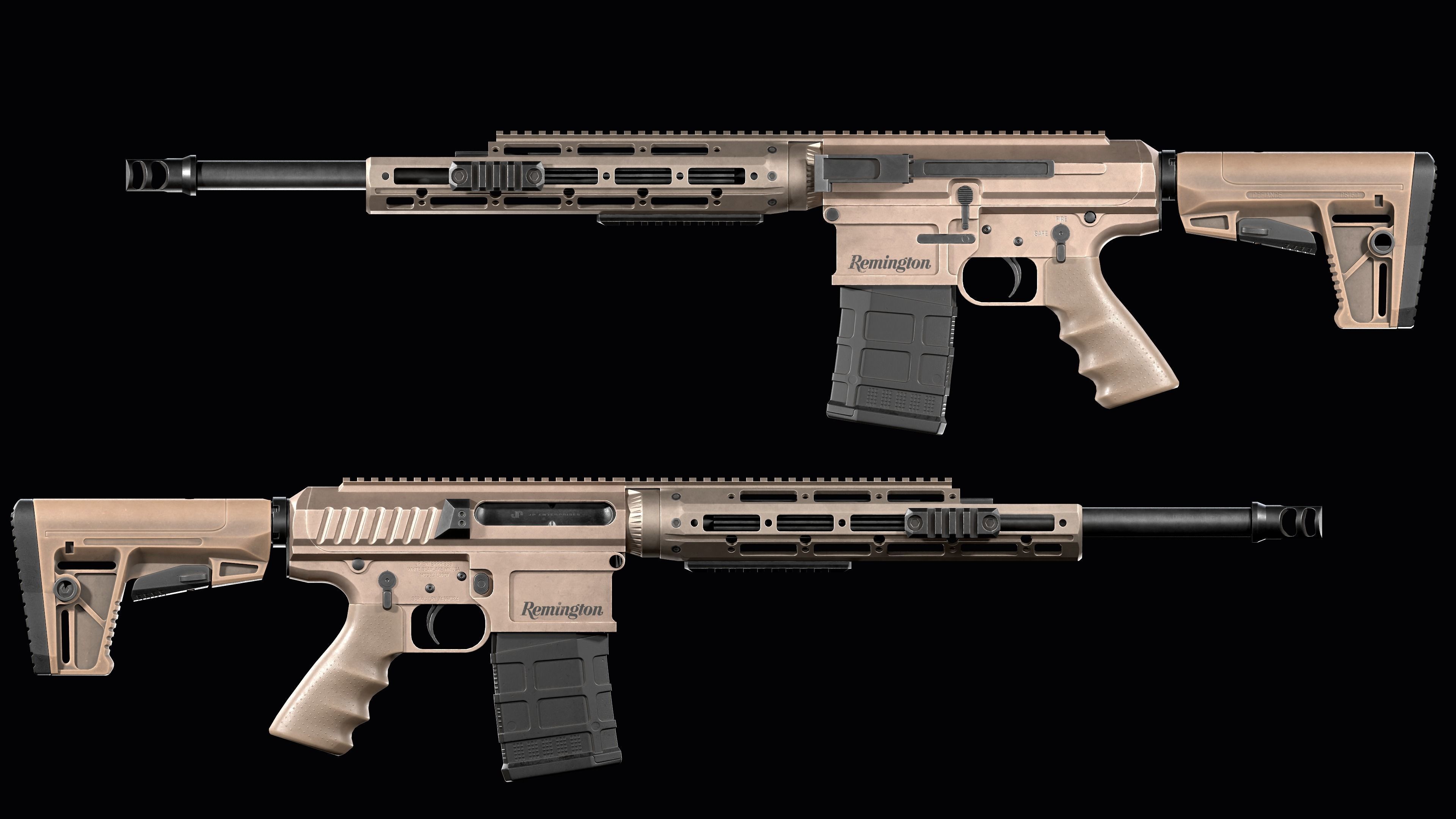 modular sniper rifle Remington R11 RSASS Low-poly 3D model_25