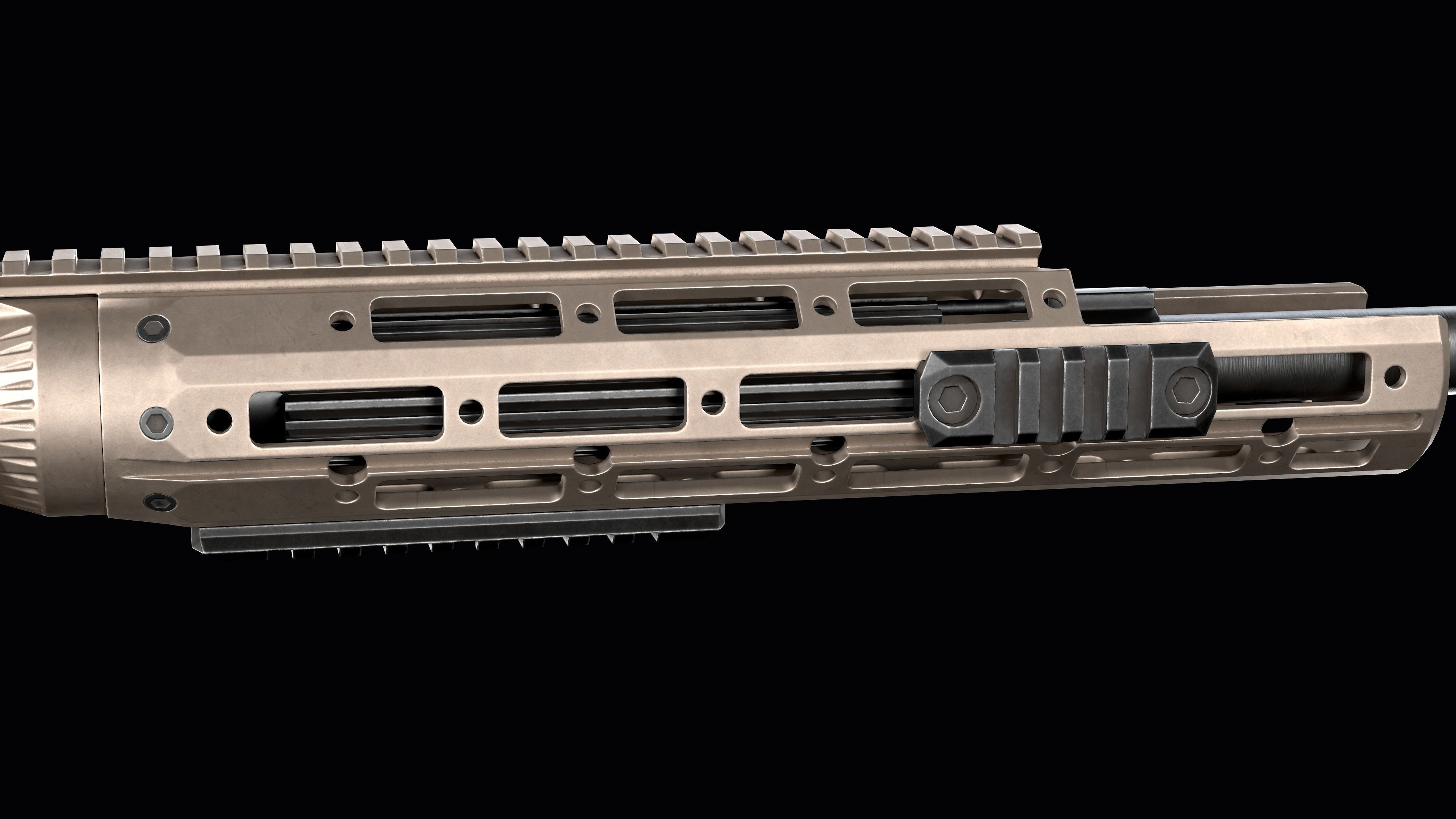 modular sniper rifle Remington R11 RSASS Low-poly 3D model_14