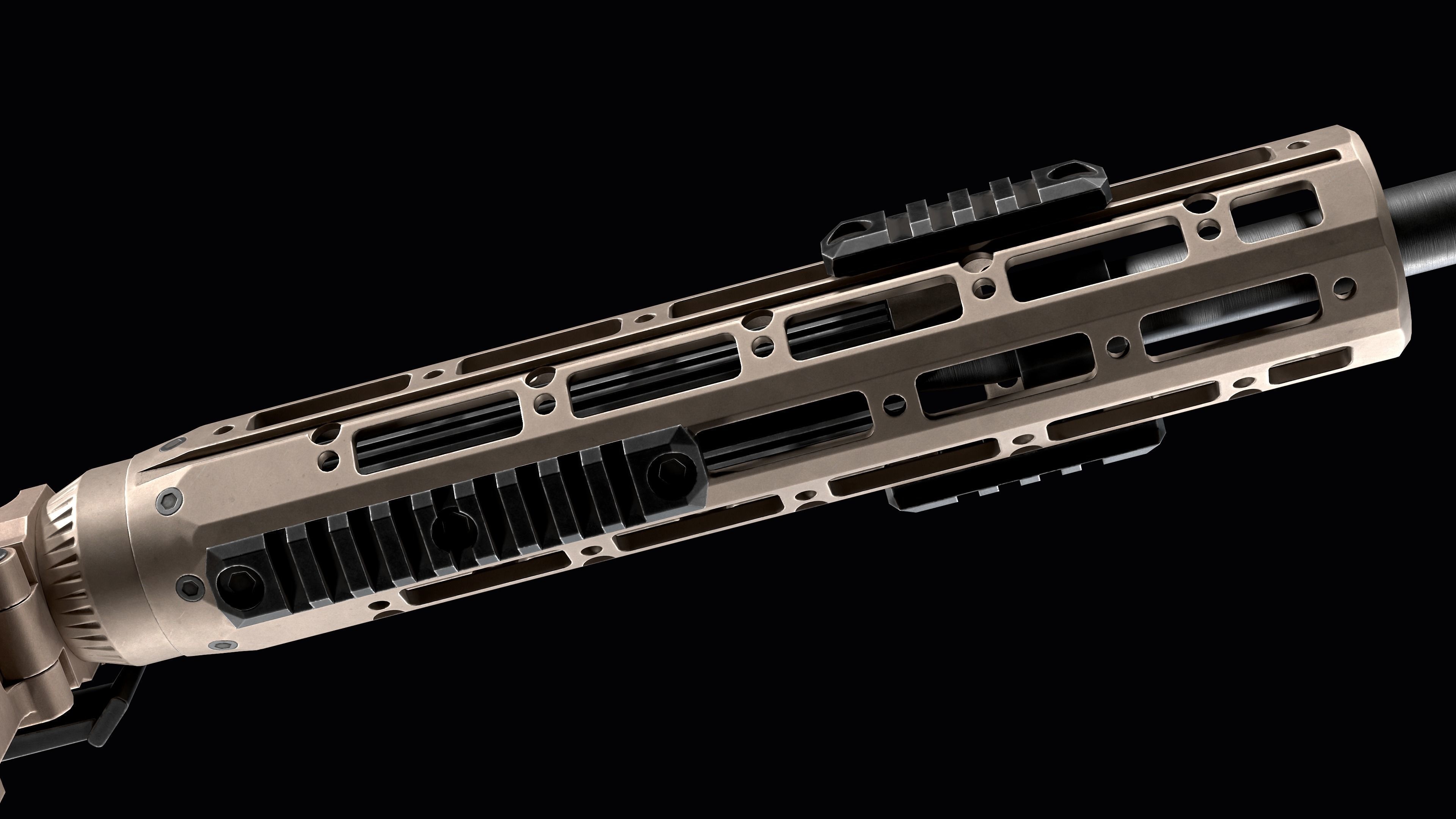 modular sniper rifle Remington R11 RSASS Low-poly 3D model_17