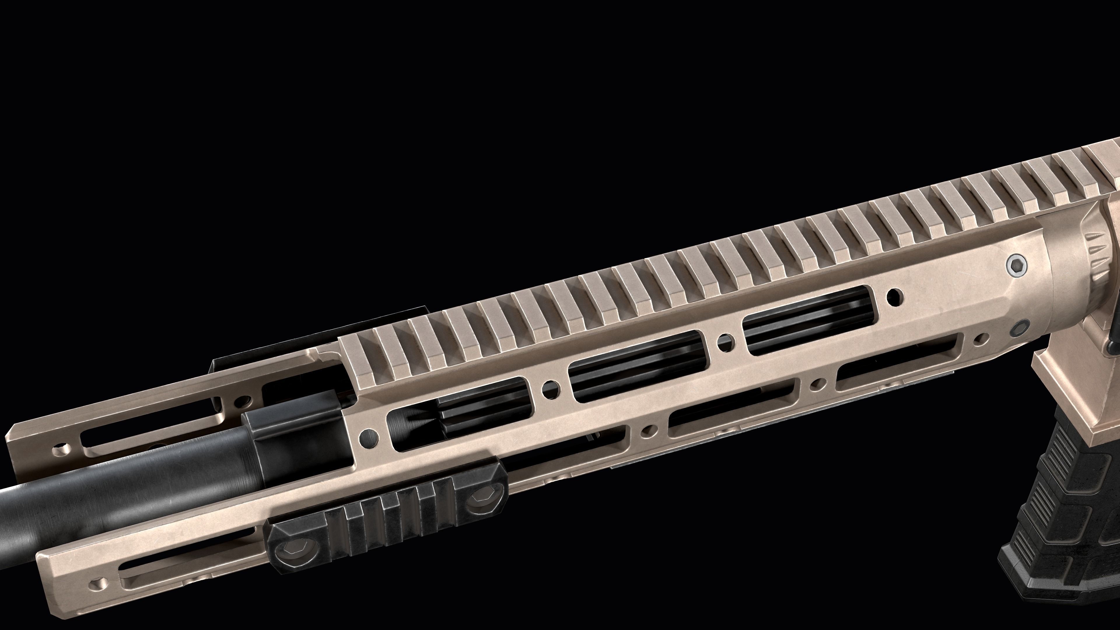 modular sniper rifle Remington R11 RSASS Low-poly 3D model_16